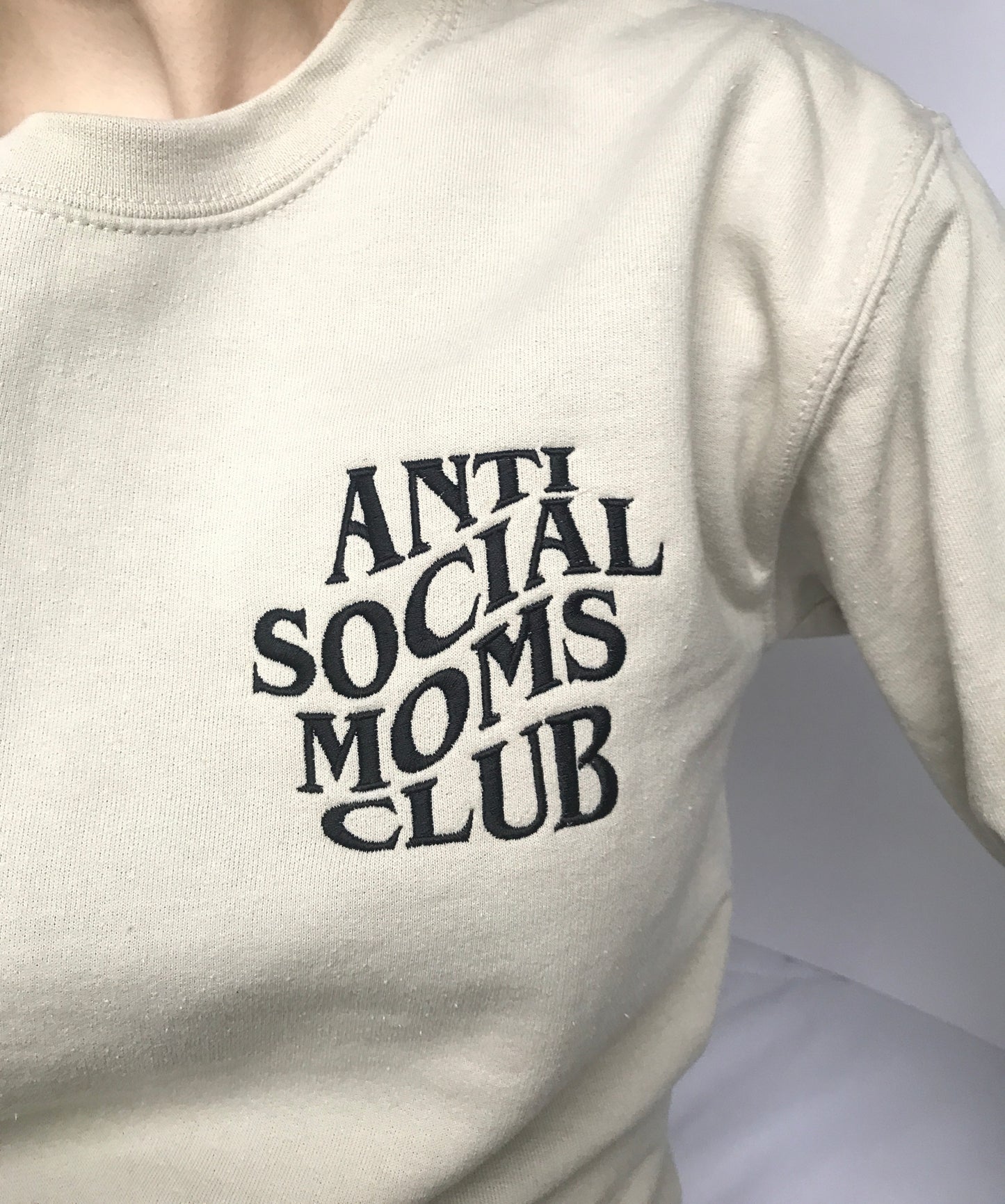 Anti Social Mom's Club Embroidered Sweatshirt