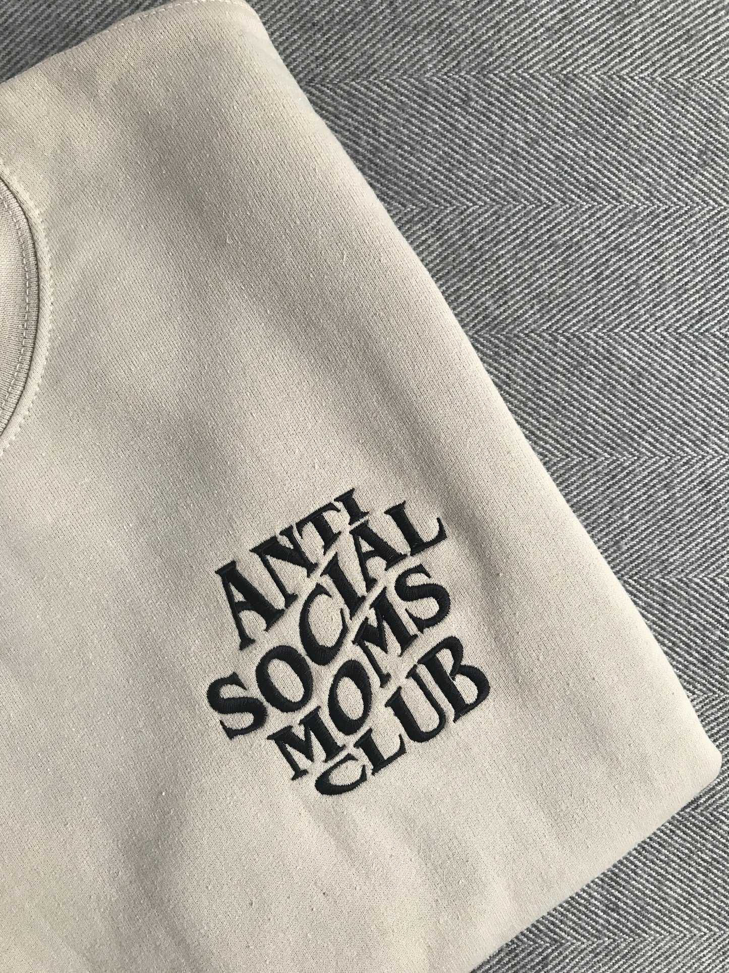 Anti Social Mom's Club Embroidered Sweatshirt