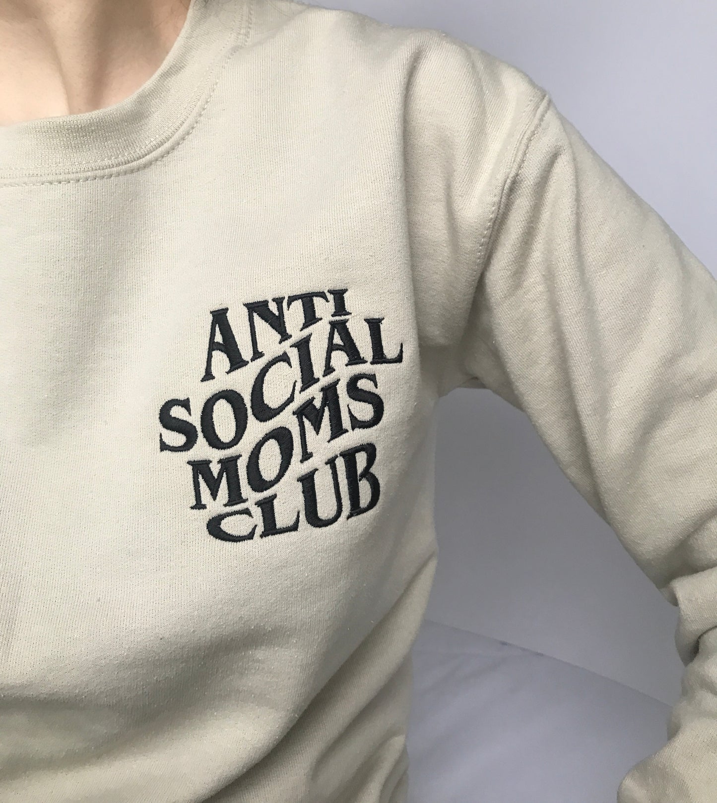 Anti Social Mom's Club Embroidered Sweatshirt