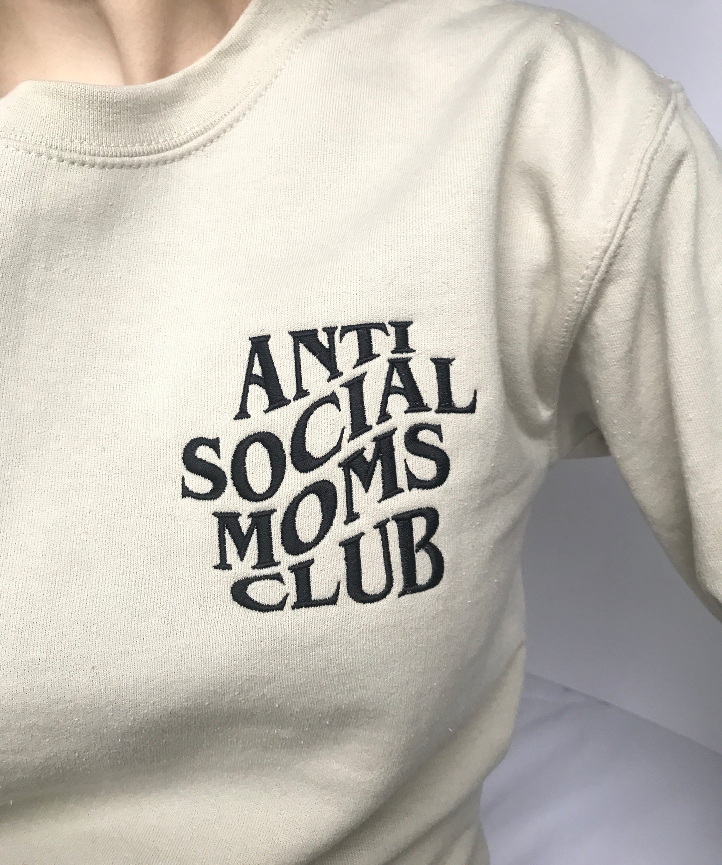 Anti Social Mom's Club Embroidered Sweatshirt