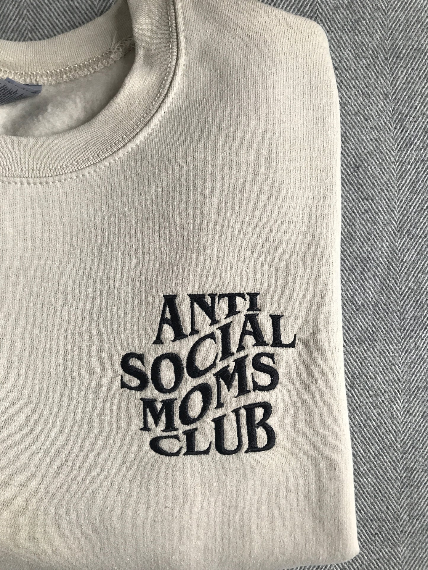 Anti Social Mom's Club Embroidered Sweatshirt