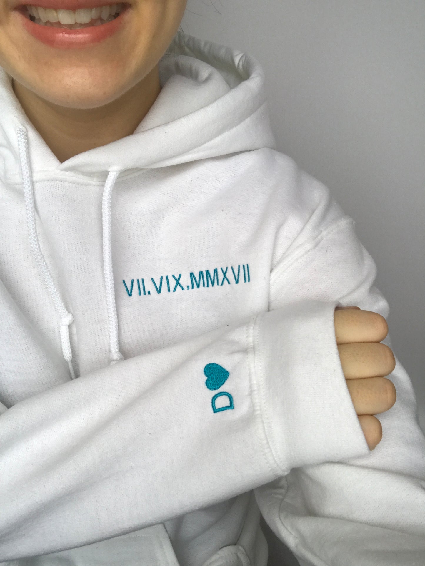 Custom Couples Roman Numeral Hoodies