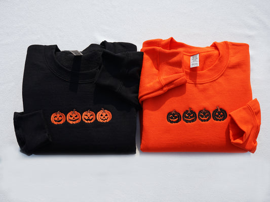 Embroidered Jack-o-Lantern Sweatshirt