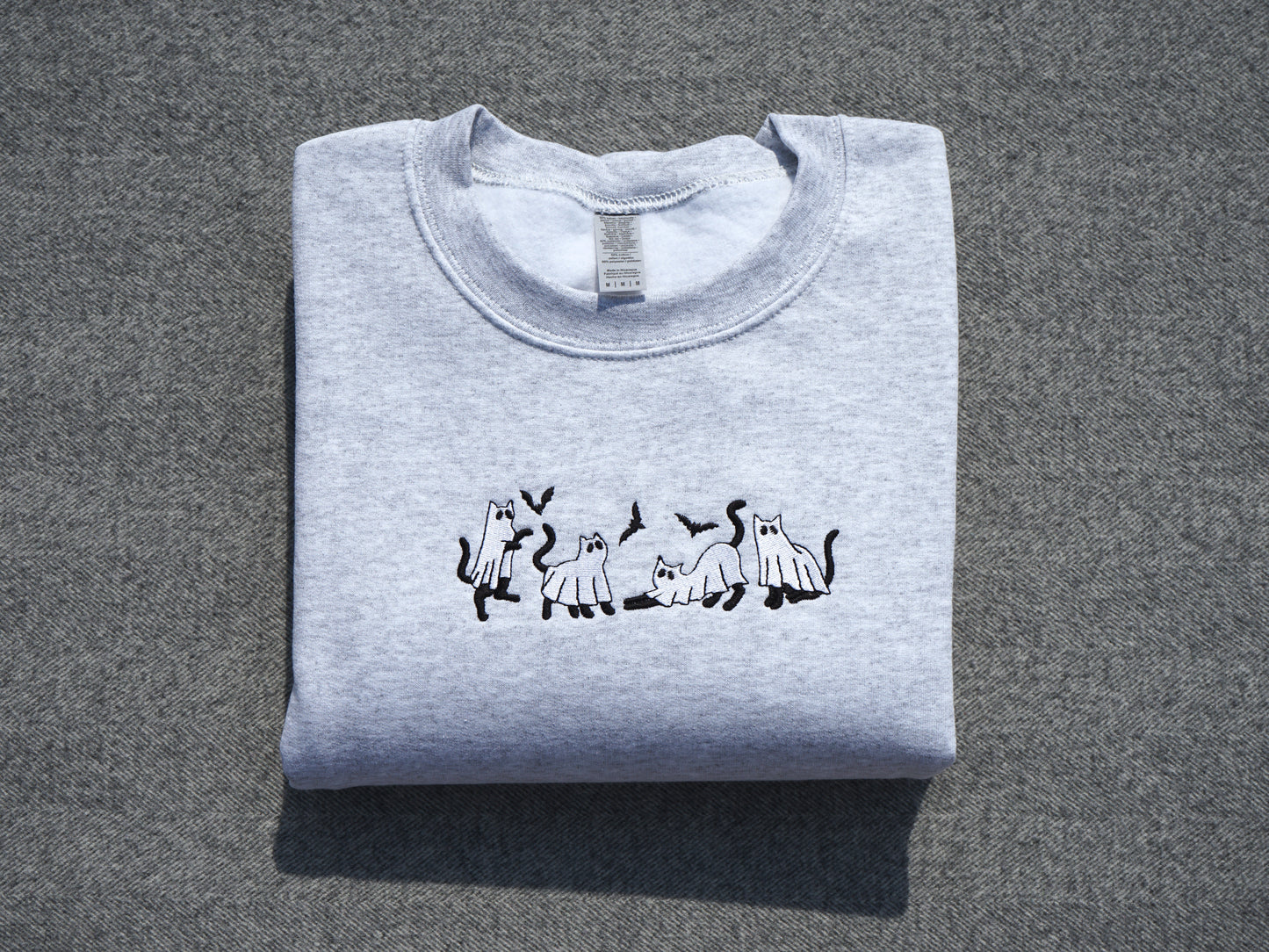 Ghost Cats Embroidered Sweatshirt