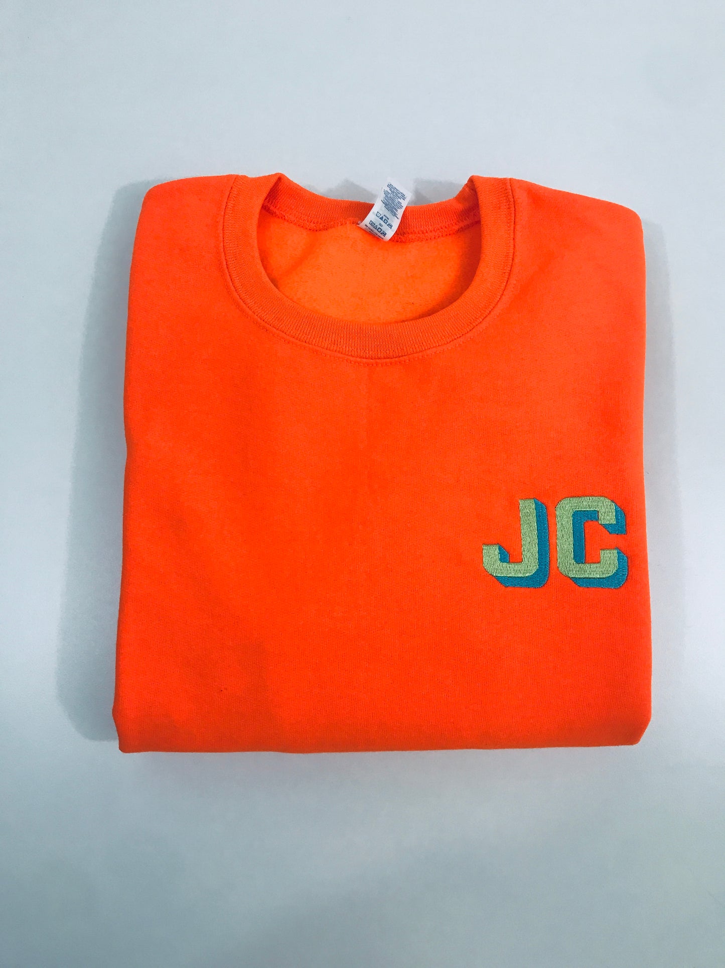 Custom Neon Shadow Block Embroidered Sweatshirt