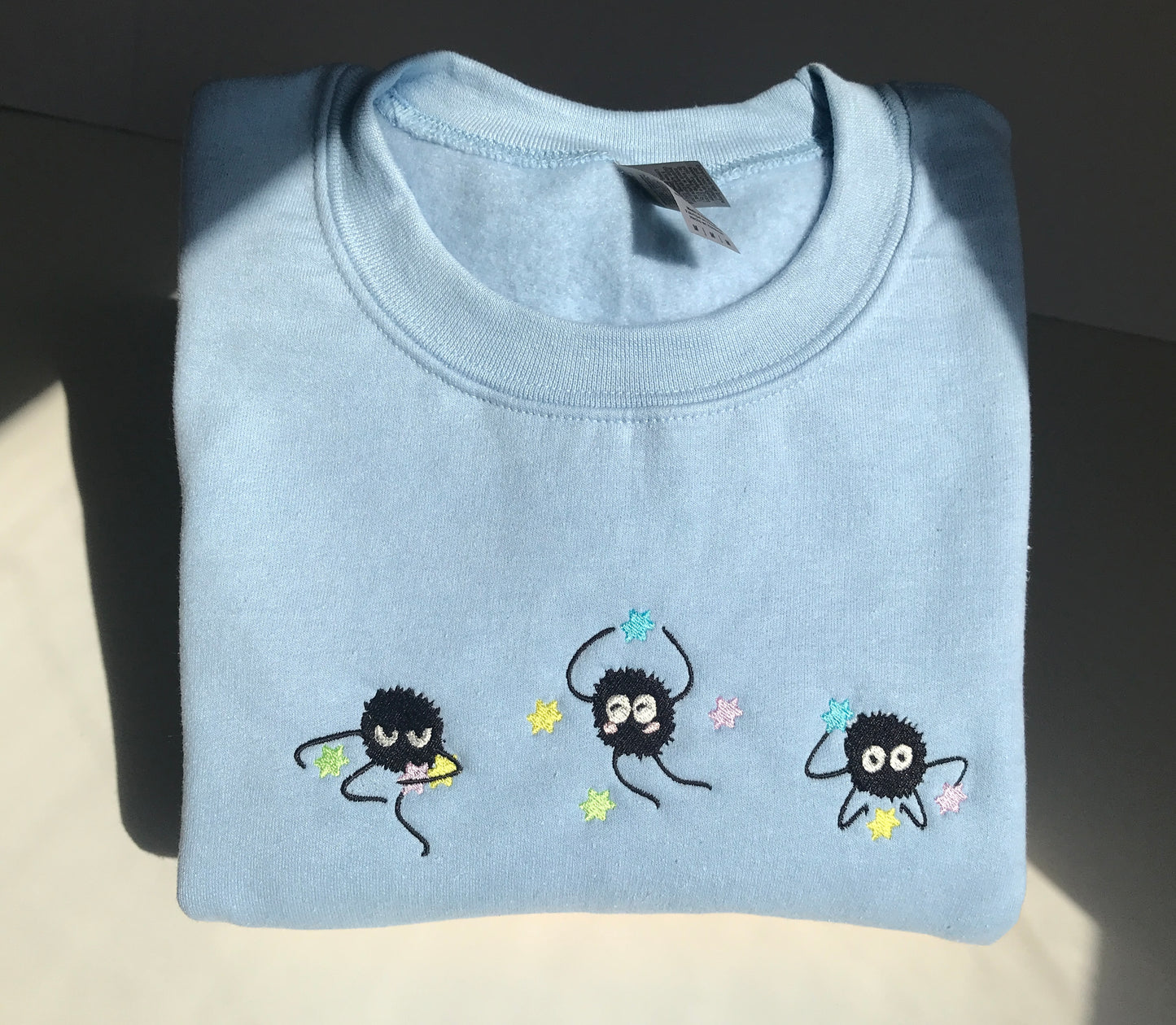 Kawaii Soot Sprite Embroidered Sweatshirt