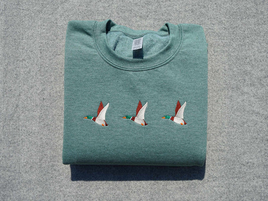 Flying Mallards Embroidered Sweatshirt