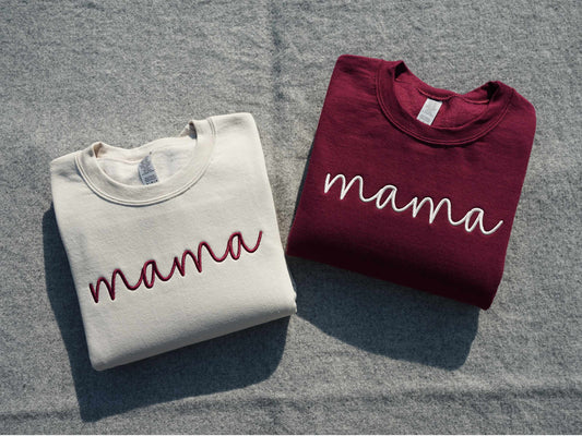 Custom Mama Embroidered Crewneck