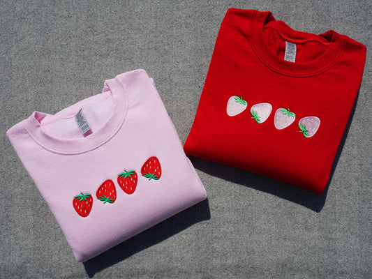 Strawberries Embroidered Sweatshirt